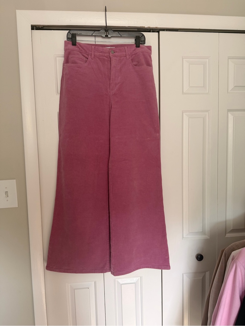 Ann Taylor Wide Leg Corduroy Jeans in Dusty Rose